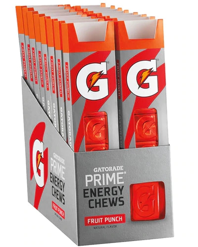 Gatorade Prime Energy Chews Sabor Fruit Punch - Pacote com 16 Unidades