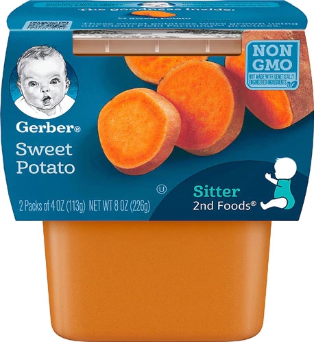 Purê de Batata Doce Gerber 2ª Etapa - Pacote com 2 Unidades (2x 113g)