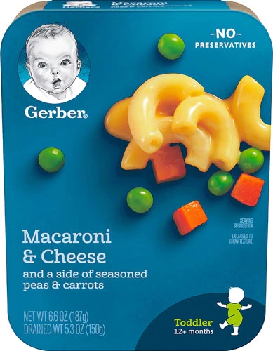 Macarrão com Queijo Gerber Lil' Entrees com Ervilhas e Cenouras Temperadas - 150g