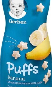 Gerber Puffs Banana Sabor Banana 125g - Lanche Saudável para Bebês