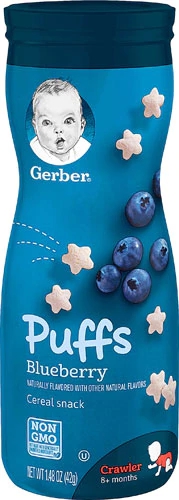 Gerber Puffs Blueberry 42g para Bebês - Lanche Delicioso e Nutritivo