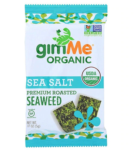 GimMe Organic Premium Roasted Seaweed Snacks Sea Salt -- 0.17 oz