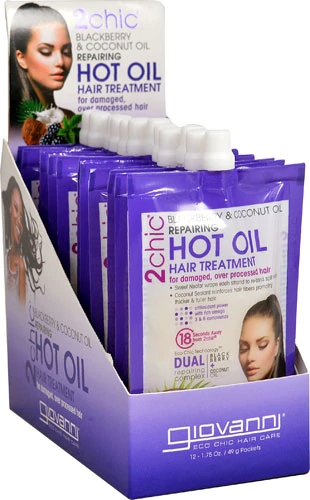 Giovanni 2chic® Hot Oil Hair Treatment Amora e Óleo de Coco - 12 Sachês (60ml Total)