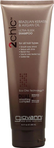 Giovanni 2chic Ultra-Sleek Shampoo com Queratina Brasileira e Óleo de Argan 250ml