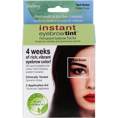 Godefroy Instant Eyebrow Tint Dark Brown - Kit Completo para Sobrancelhas Perfeitas