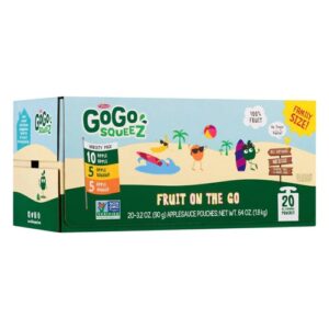 GoGo Squeez Purê de Maçã Variado para Viagem - 20 Sachês de 90g (Maçã, Maçã Banana, Maçã Manga)
