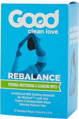 Good Clean Love Rebalance Lenços Íntimos Umidificantes e de Limpeza - 12 Unidades