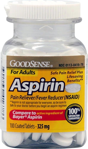 Good Sense Aspirin -- 325 mg - 100 Coated Tablets