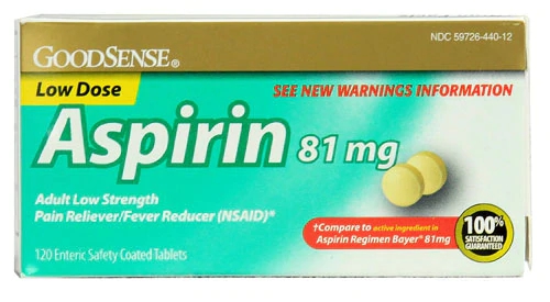 Good Sense Aspirina Baixa Dose 81mg - 120 Comprimidos Revestidos | Saúde Cardiovascular