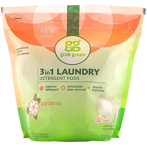 GrabGreen Detergente em Cápsulas 3 em 1 - 132 Cápsulas - Limpeza Profunda e Ecológica