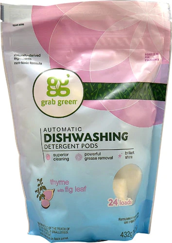 Detergente para Lava-louças GrabGreen Thyme com Folha de Figo - 24 Cápsulas 480g