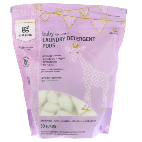 Detergente para Roupas de Bebê GrabGreen - Hipoalergênico e Suave - 50 Lavagens