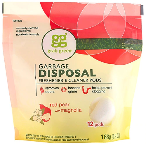 Limpador e Desodorizador de Triturador de Lixo GrabGreen Maçã Vermelha com Magnólia - 12 Cápsulas (170g)