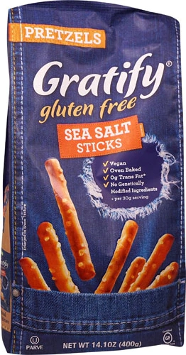 Gratify Palitos de Pretzel Sem Glúten Sal Marinho - 400g