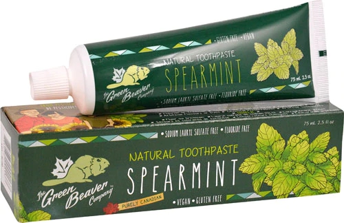 Pasta de Dente Natural Green Beaver Spearmint - 75ml - Higiene Bucal Suave