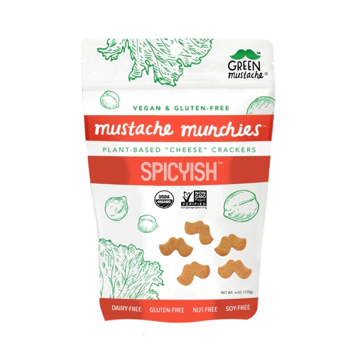 Green Mustache Biscoitos Orgânicos de Couve e Chia Sem Glúten Veganos Picantes 113g