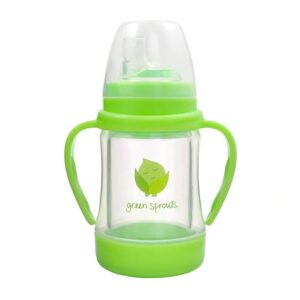Green Sprouts Baby Glass Sip & Straw 4 oz Light Lime -- 1 Cup