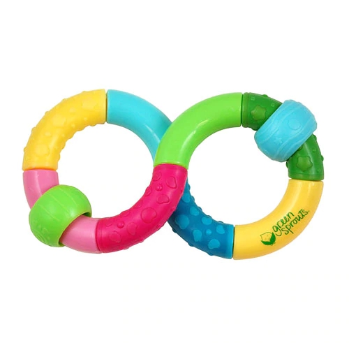 Chocalho Green Sprouts Infinity Rattle Multicolor 1 Peça - Brinquedo Seguro para Bebês 3 Meses+