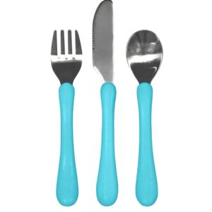 Green Sprouts Learning Cutlery Set-Aqua-12mo+ -- 1 Set