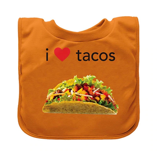 Babador de Comida Pull-Over Laranja Green Sprouts Tacos - 1 Unidade (Tamanho 9-18 meses)