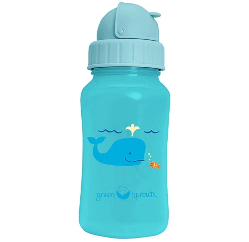 Mamadeira Green Sprouts Aqua com Bico de Silicone para Bebês 9 Meses+, 1 Unidade
