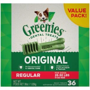 Greenies Original Regular Size Dog Dental Treats Value Pack -- 36 oz