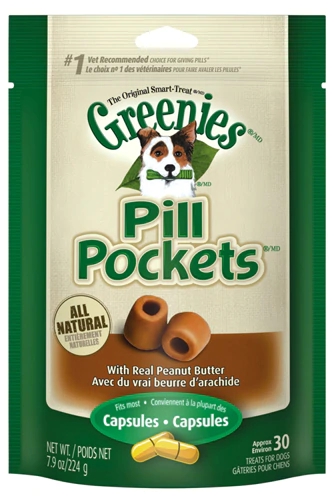 Greenies Pill Pockets Petisco para Cães Sabor Manteiga de Amendoim - 224g