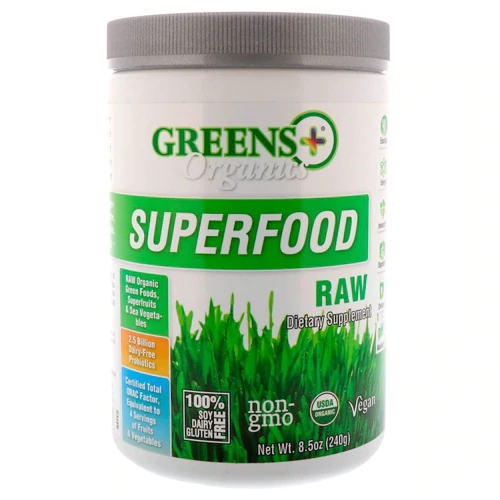 Greens Plus Organics Superfood - Pó Energético com Superalimentos e Probióticos 238g