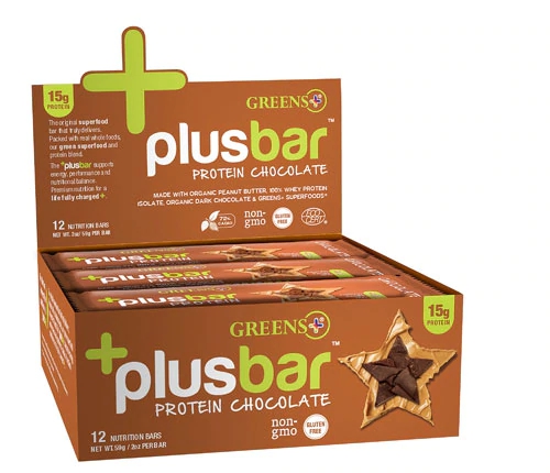 Greens Plus +plusbar Proteína Chocolate Amendoim - 12 Barras Energéticas
