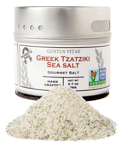 Sal Gourmet Grego Tzatziki Gustus Vitae em Lata Magnética 77g