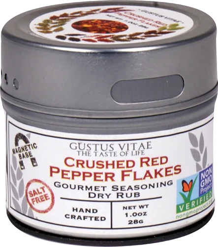 Tempero Gourmet Gustus Vitae em Lata Magnética - Flocos de Pimenta Vermelha Triturados 28g
