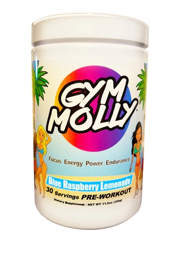 Gym Molly Pre-Workout Blue Raspberry Lemonade - 30 Doses - Energia e Performance