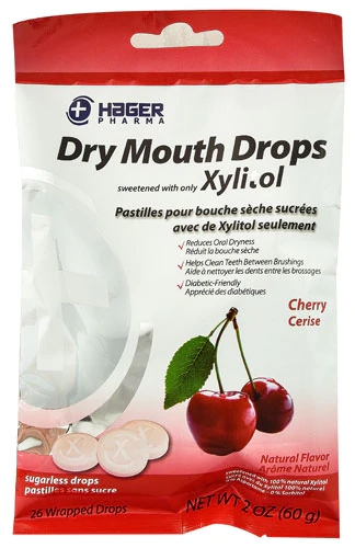 Hager Pharma Pastilhas para Boca Seca com Xilitol Sabor Cereja - 57g