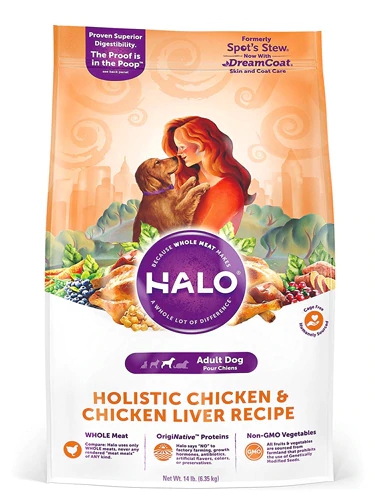 Halo Holistic For Adult Dogs Chicken and Chicken Liver Recipe -- 14 lbs