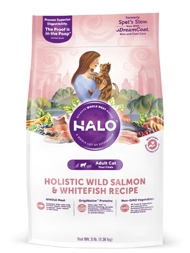 Ração Halo Purely For Pets Adulto Salmão Selvagem e Peixe Branco - 1.36 kg