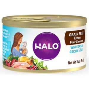 Halo Purely For Pets Ração Sem Grãos para Filhotes Sabor Peixe Branco - Pack com 12 Sachês de 85g
