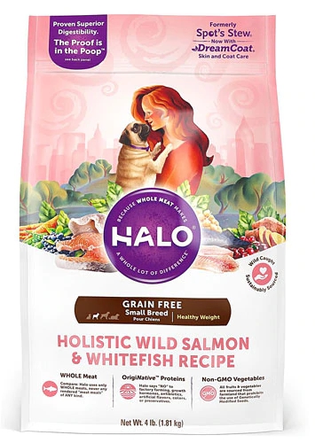 Halo Purely For Pets Spot's Stew® Healthy Weight for Small & Toy Breed Adult Dogs Whitefish & Salmon -- 4 lbs