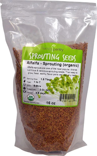Sementes Orgânicas de Alfafa Handy Pantry para Brotos - 454g