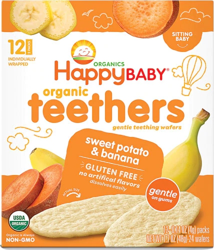 Happy Baby Mordedores Orgânicos Batata Doce & Banana - 48g