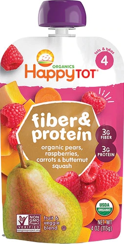 Happy Baby Happytot® Comida Orgânica para Bebês e Crianças Pequenas - Pera, Framboesa, Abóbora e Cenoura (113g)