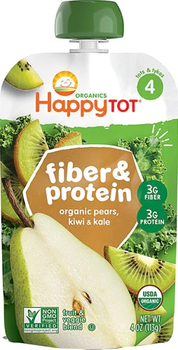 Happy Baby Happytot® Comida Orgânica para Bebês em Fase 4 - Maçã, Kiwi e Couve - 113g