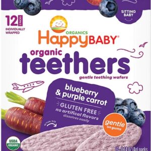 Happy Baby Mordedor Orgânico Fruta Azul e Cenoura Roxa 50g - Alimentação Infantil Natural