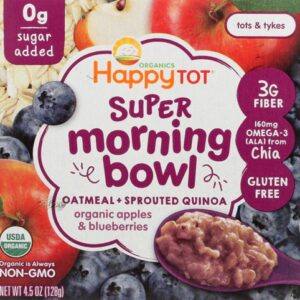 Comprar happy baby organics happytot super morning bowl oatmeal + sprouted quinoa for tots & tykes apples & blueberries -- 4. 5 oz preço no brasil babies & kids baby food baby food stage 4 - toddler purees suplementos em oferta suplemento importado loja 7 online promoção -