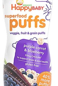 Happy Baby Superfood Puffs Organic Baby Food Purple Carrot & Blueberry -- 2.1 oz