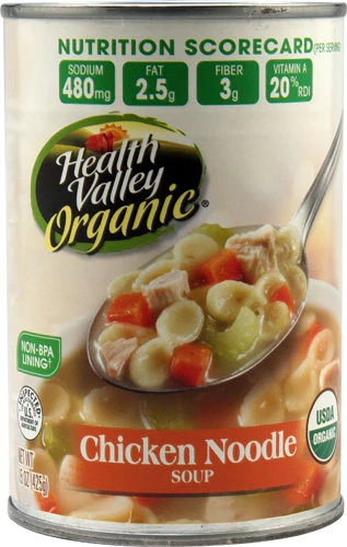 Health Valley Sopa Orgânica de Frango com Macarrão - 444ml