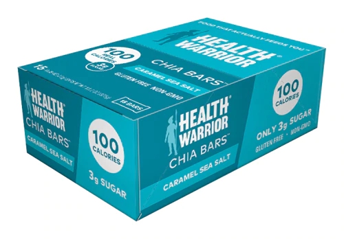 Health Warrior Chia Bars Caramel Sea Salt - Barra de Chia com Sal Marinho e Caramelo (15 Barras)