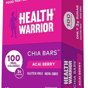 Health Warrior Chia Bars Gluten Free Vegan Acai Berry -- 15 Bars