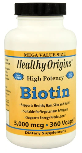 Healthy Origins Biotin 5000 mcg - 360 Cápsulas Veganas (Vcaps)