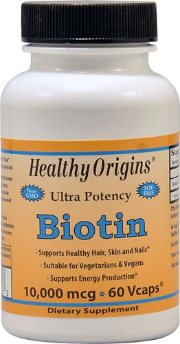 Healthy Origins Biotina 10000 mcg - 60 Cápsulas Vcaps® - Saúde e Beleza
