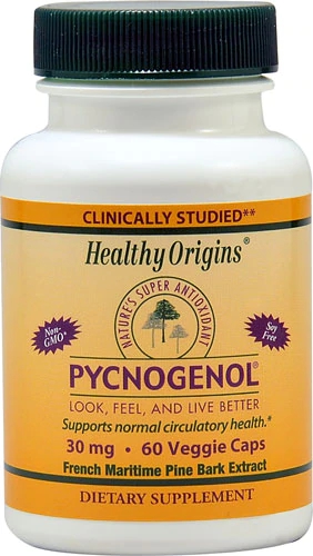 Healthy Origins Pycnogenol 30mg - 60 Cápsulas Vegetais | Antioxidante Poderoso